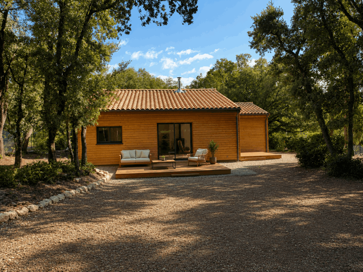 Maison Feng-shui  ossature bois en pleine nature